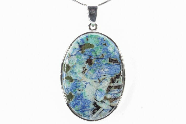 Polished Malachite & Azurite Pendant - Siberia #279033